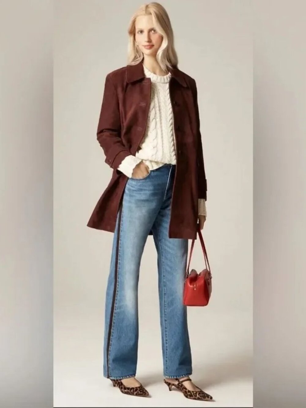 J.Crew Mid-Rise Relaxed Straight Jean with Suede Stripe - 30 Tall